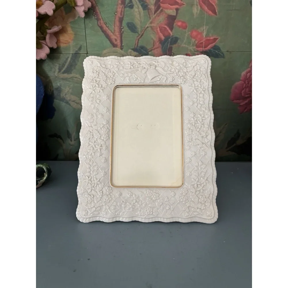 Lenox Wedding Promises 8.5x11 Picture Frame Ivory Floral Romantic Cottagecore